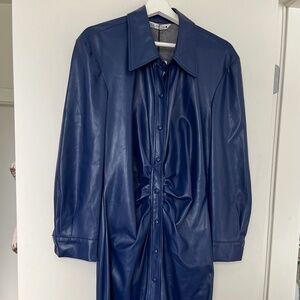 Vibrant blue faux leather dress XXL